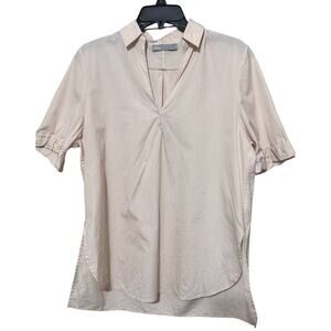 Vince Blush Pink Swing Front Pullover Blouse shirt popover Women's Small cotton